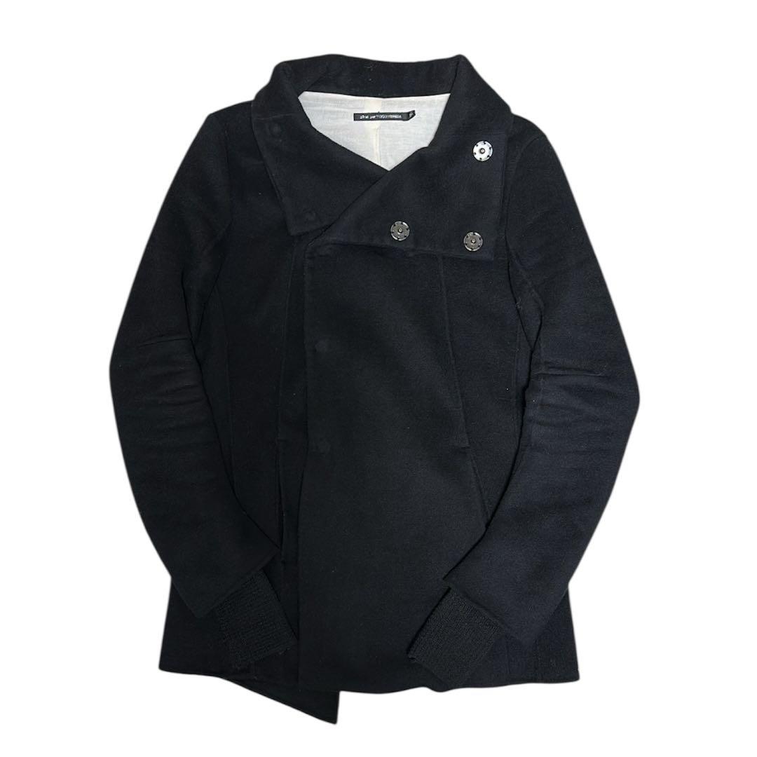 gene par YUKIO MISHIBA サムホール コート ウール 黒