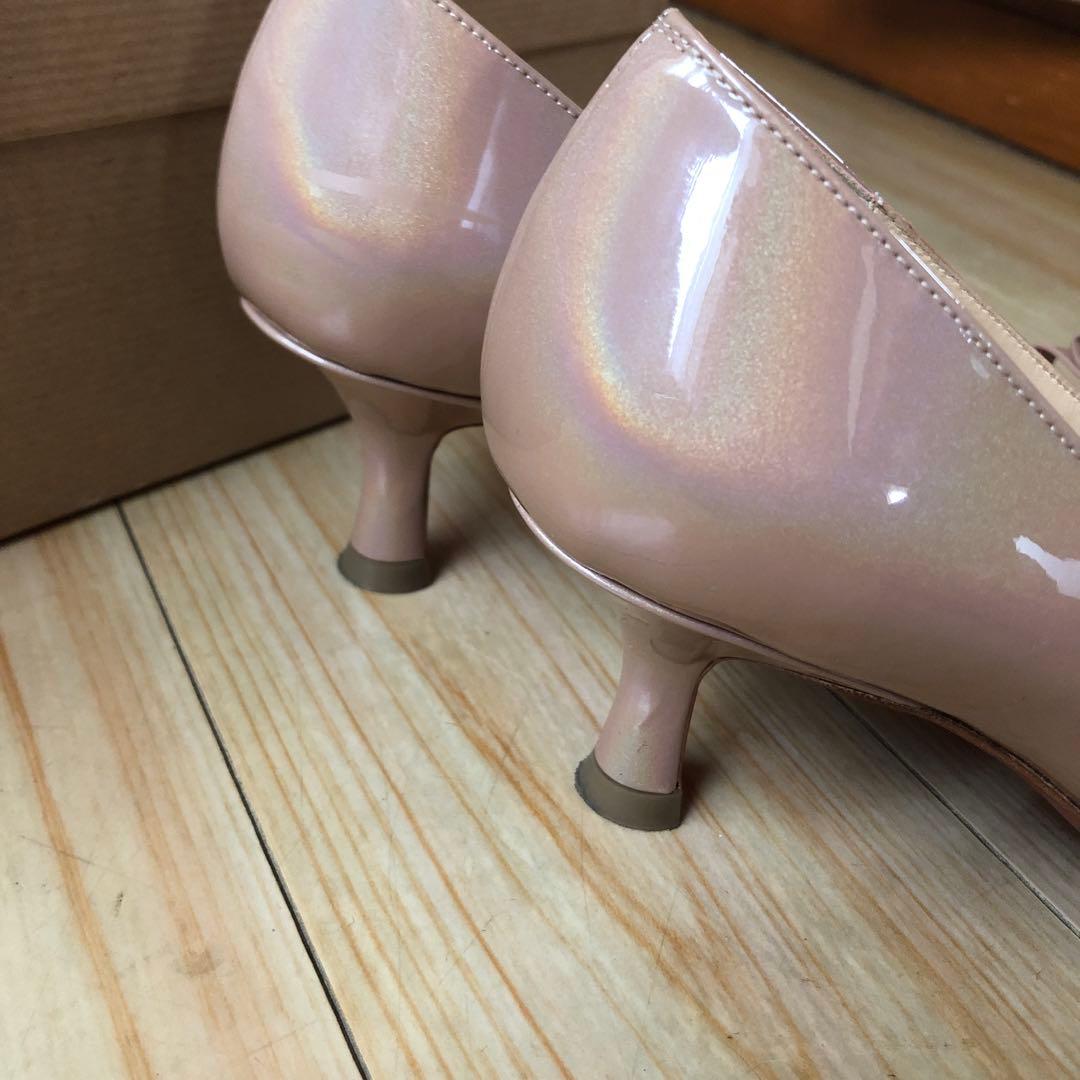 【限定】【美品】クリスチャンルブタン　ローヒール リボン マルシアノド35