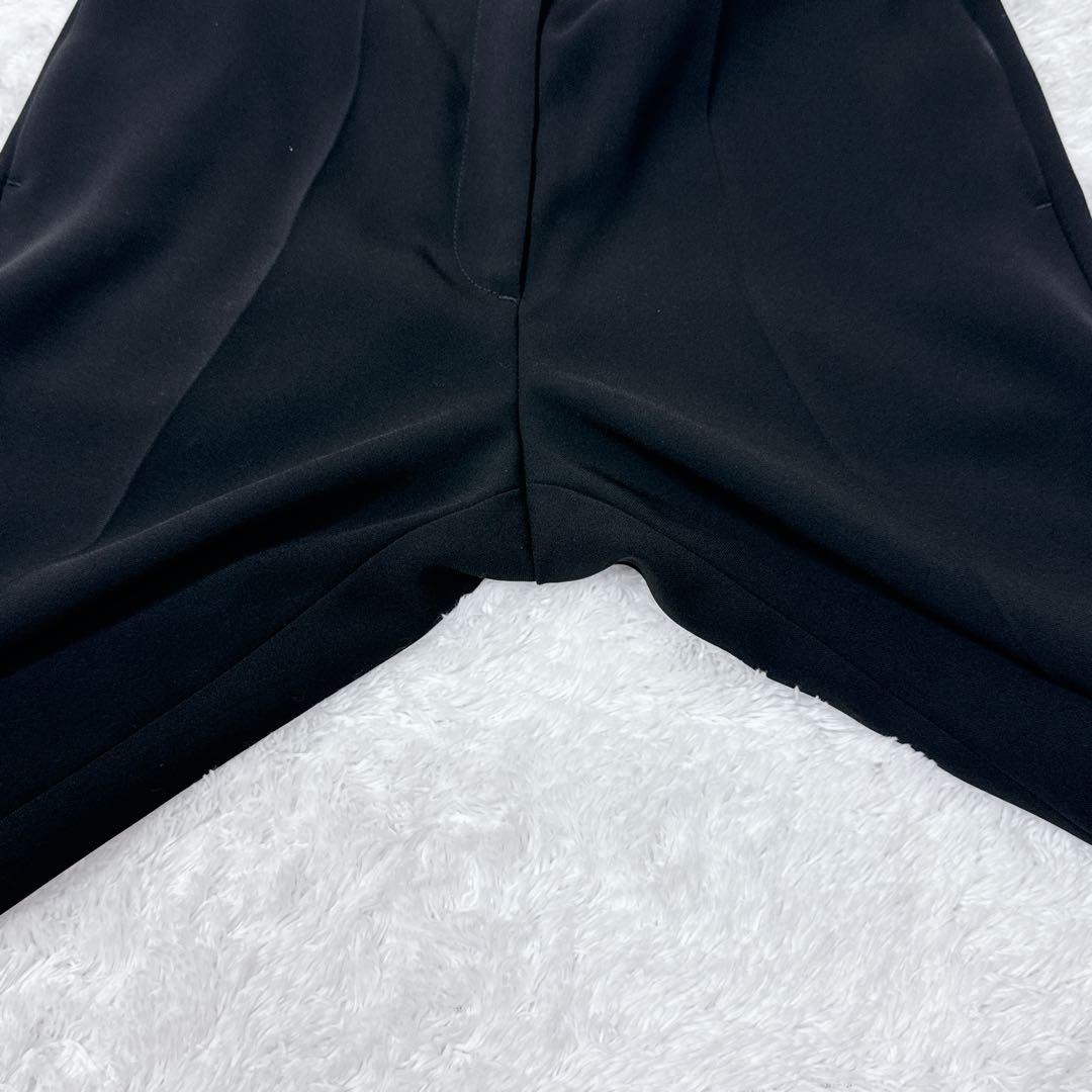 【極美品】プラステ ノーカラー パンツスーツ ブラック XS フォーマル