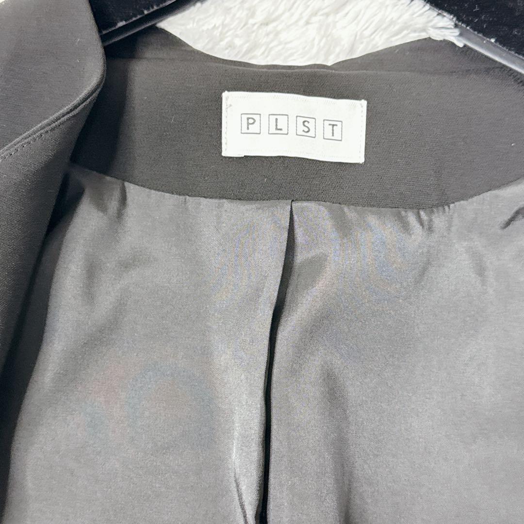 【極美品】プラステ ノーカラー パンツスーツ ブラック XS フォーマル