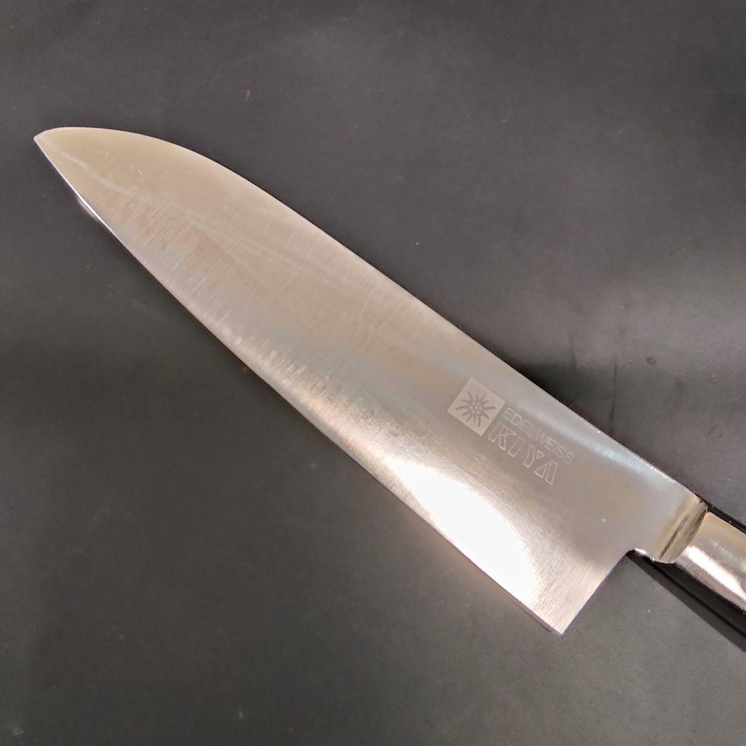 日本橋 木屋 エーデルワイス鋼EV オールステンレス 三徳包丁 No.25 研済