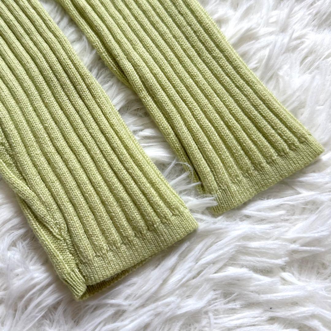 エムズグレイシー ウエストリボン付き リブニット 定番 セーター 38 グリーン