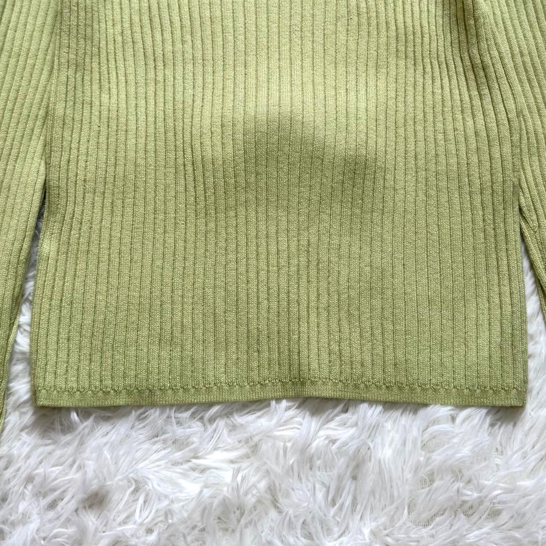 エムズグレイシー ウエストリボン付き リブニット 定番 セーター 38 グリーン