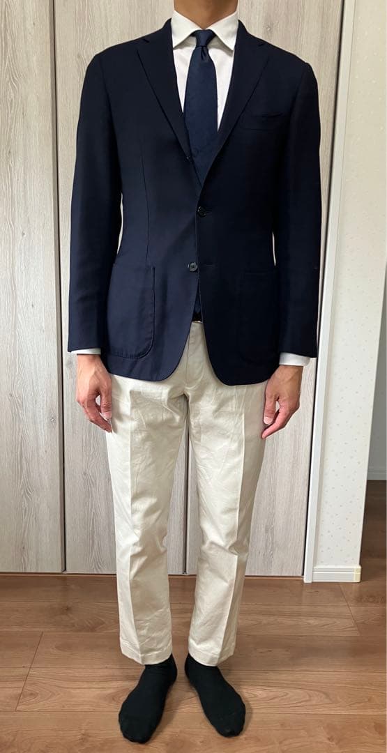 タイムセールEDIFICE ロロピアーナのSUPER130’Sネイビージャケット