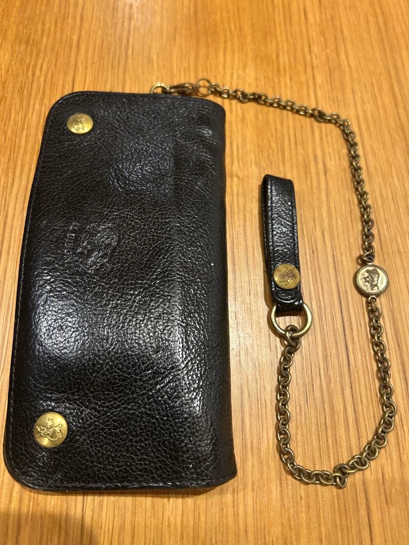 IL BISONTE イルビゾンテ レザー長財布 ウォレットチェーン付