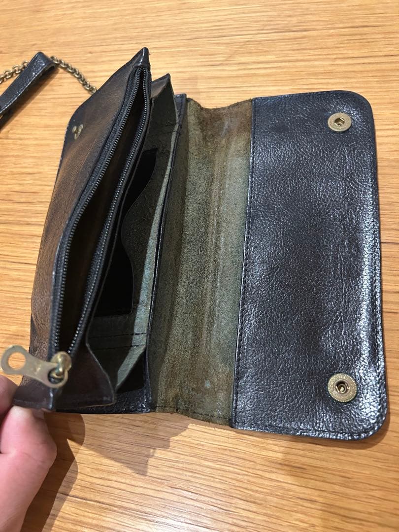 IL BISONTE イルビゾンテ レザー長財布 ウォレットチェーン付