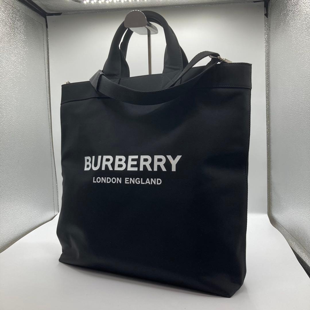 BURBERRY / アーティー ロゴ トートバッグ ショルダーバッグ ブラック