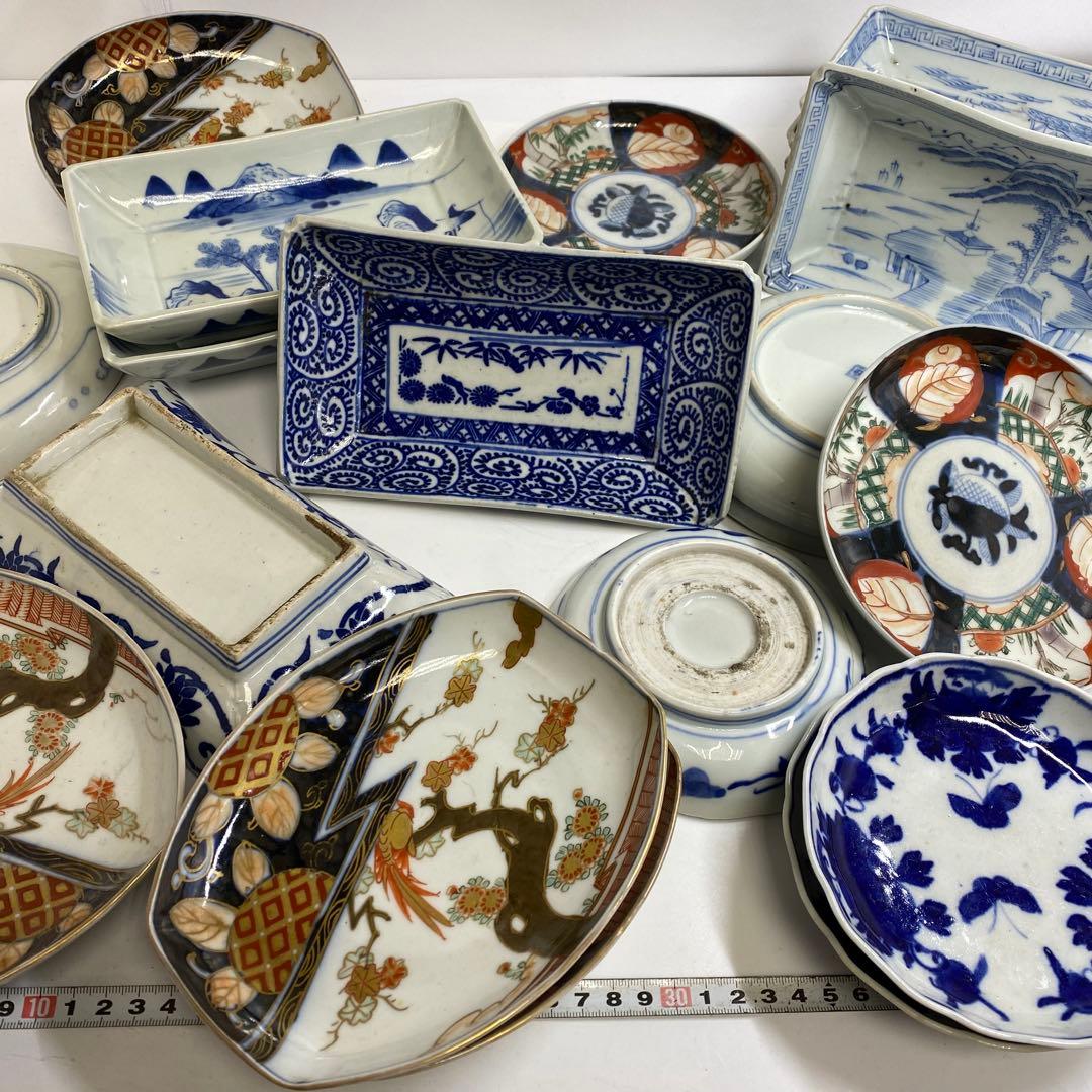 古伊万里　小皿・長皿等　w12.8/15.5/16.6cm 東K7-1215①