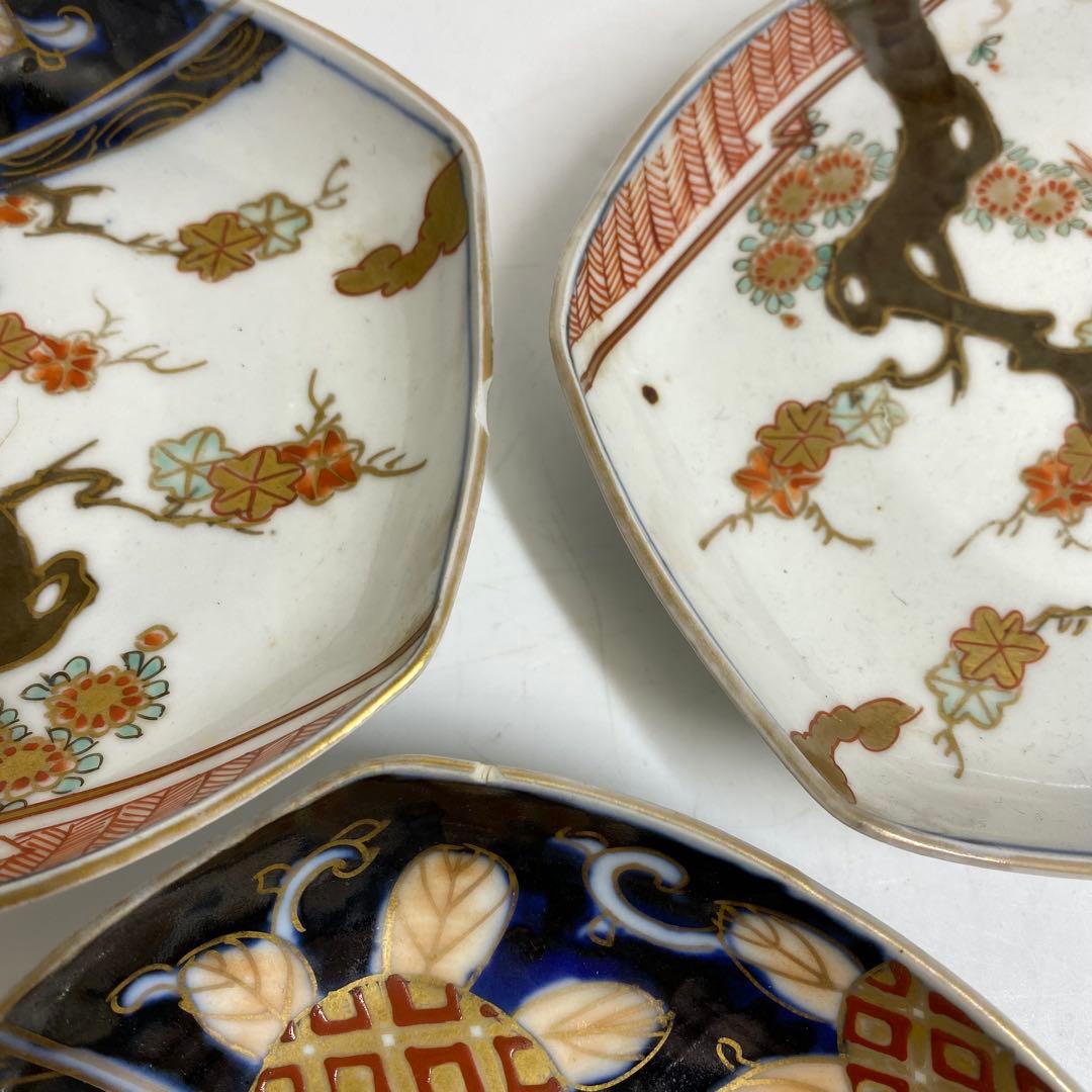 古伊万里　小皿・長皿等　w12.8/15.5/16.6cm 東K7-1215①