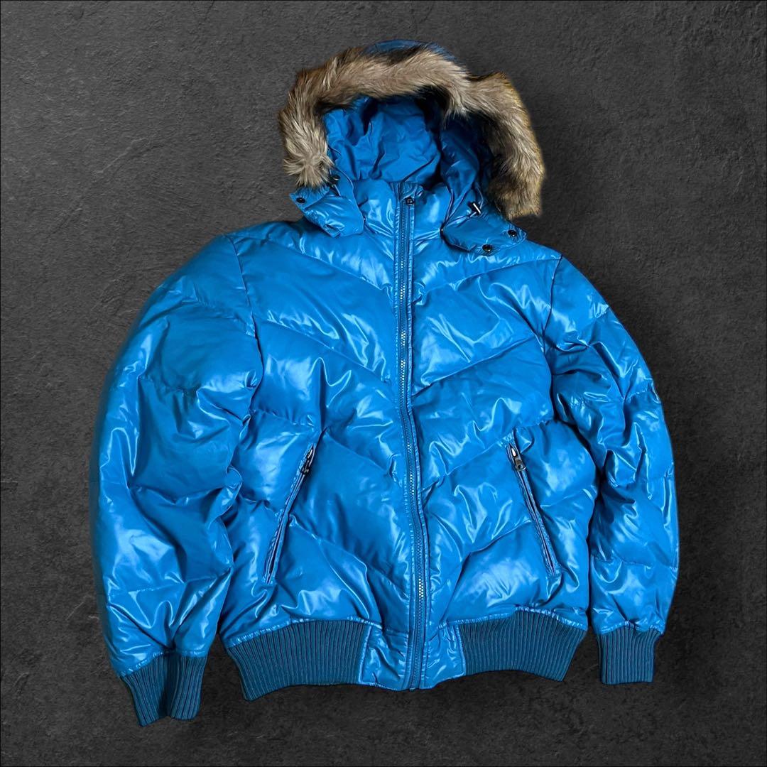 old UNIQLO ダウンジャケット　ファー　光沢　archive グランジ