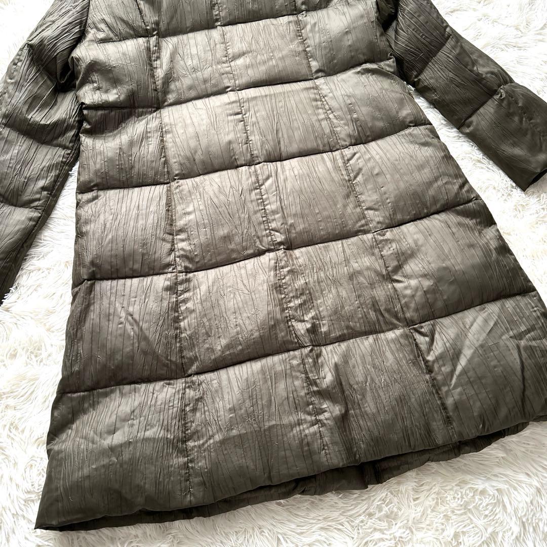 レリアン カーキ ロングダウンコート レッキスラビットファー付 Lサイズ