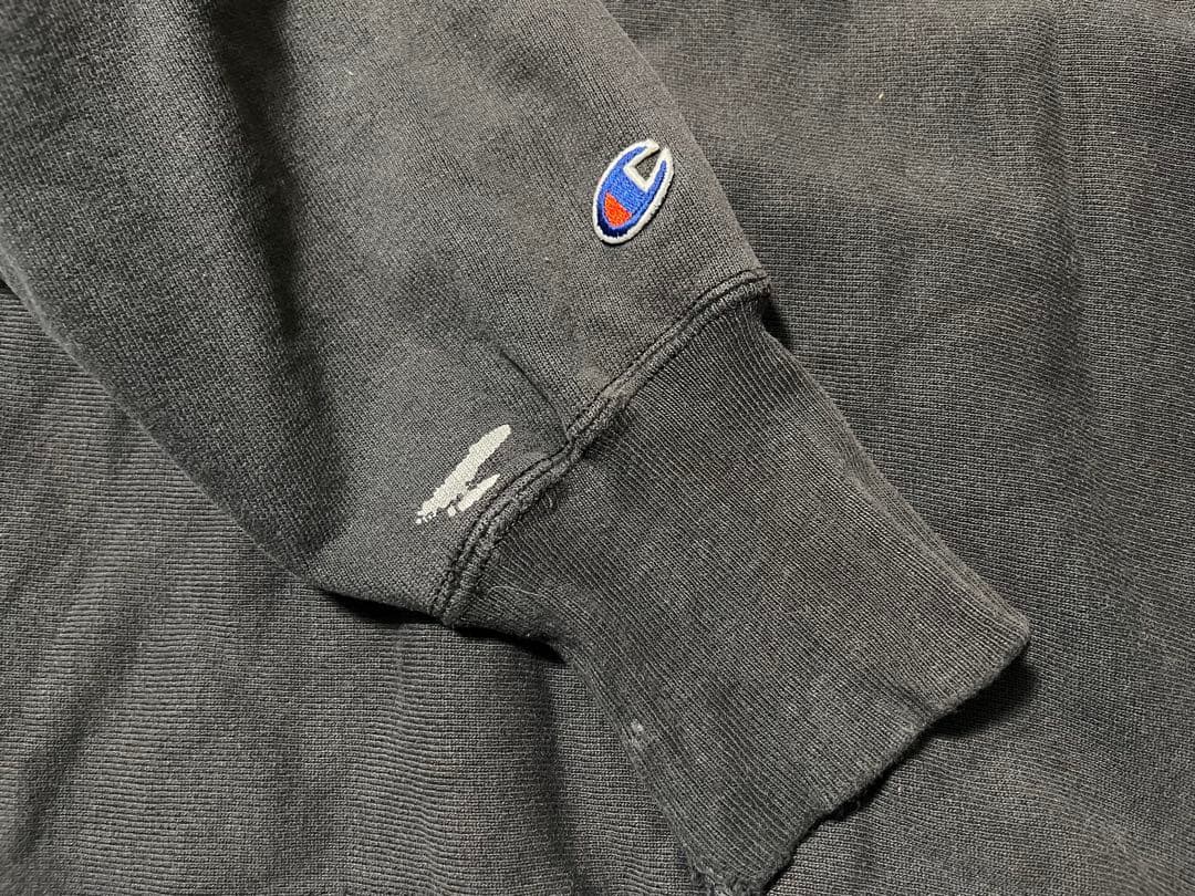 雰囲気抜群!90sビンテージチャンピオン ブラックソリッド XL 目つき USA