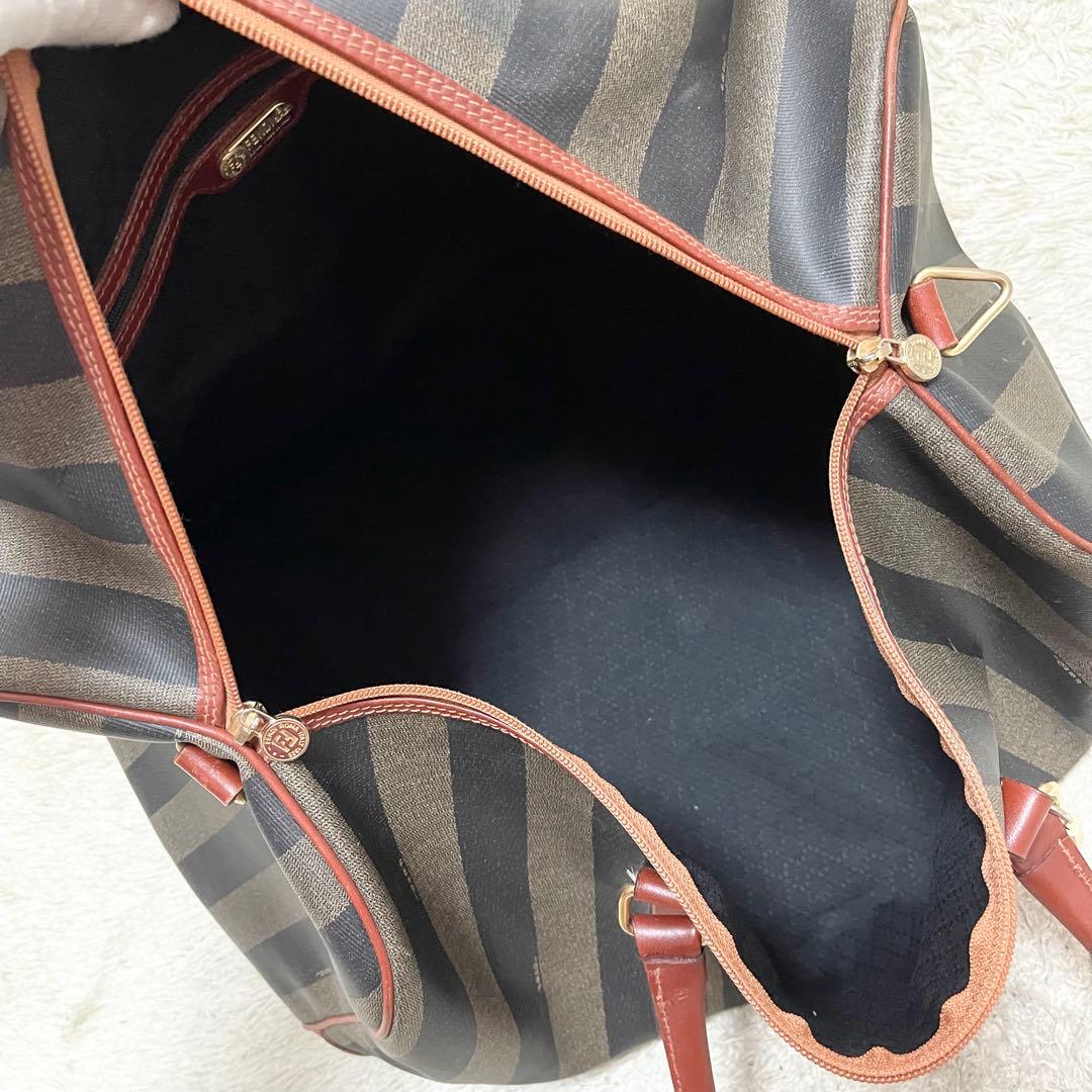 【特大容量】FENDI 2way ボストンバッグ　出張　旅行　南京錠　鍵　ペカン