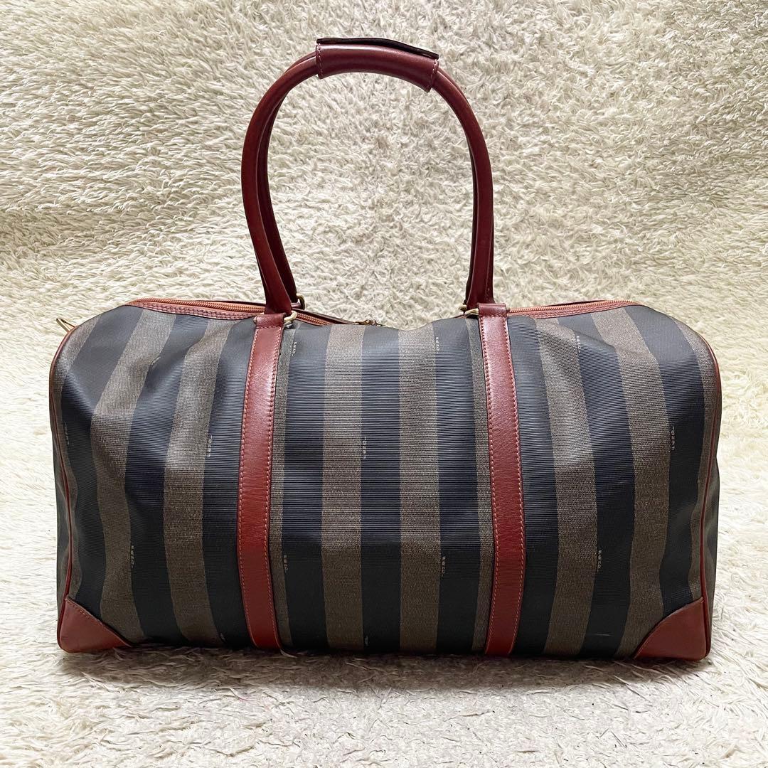 【特大容量】FENDI 2way ボストンバッグ　出張　旅行　南京錠　鍵　ペカン