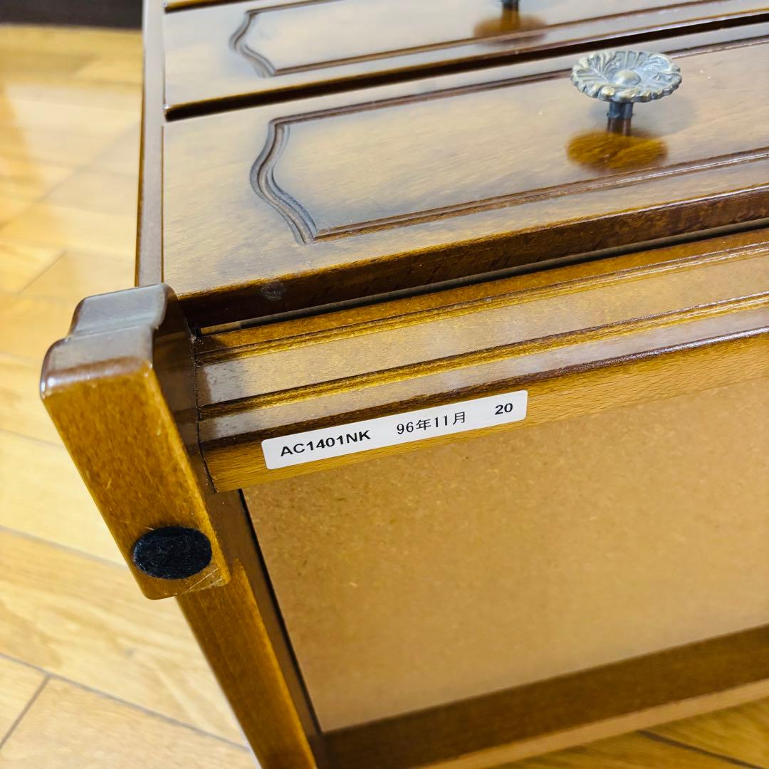 カリモク コロニアル 電話台 小引き出し4段　飾り台　花台　ヴィンテージ