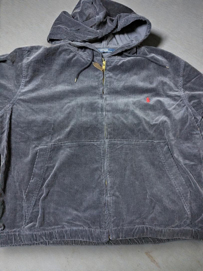 【希少】USA製 90s ラルフローレン コーデュロイパーカー 太畝 ネイビー