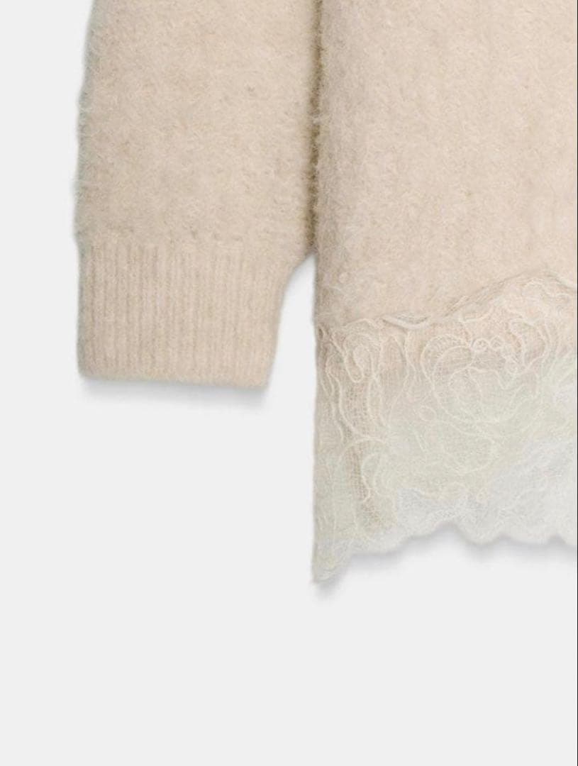 ZARA　レースコンビニットセーター M