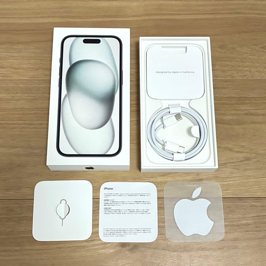 iPhone15 128GB ブラック 傷有 ESRケース付き