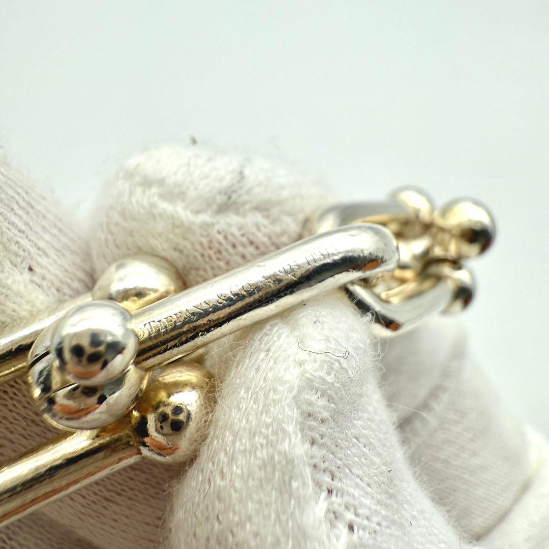 美品 L Tiffany ハードウェア ブレスレット ラージリンク シルバー
