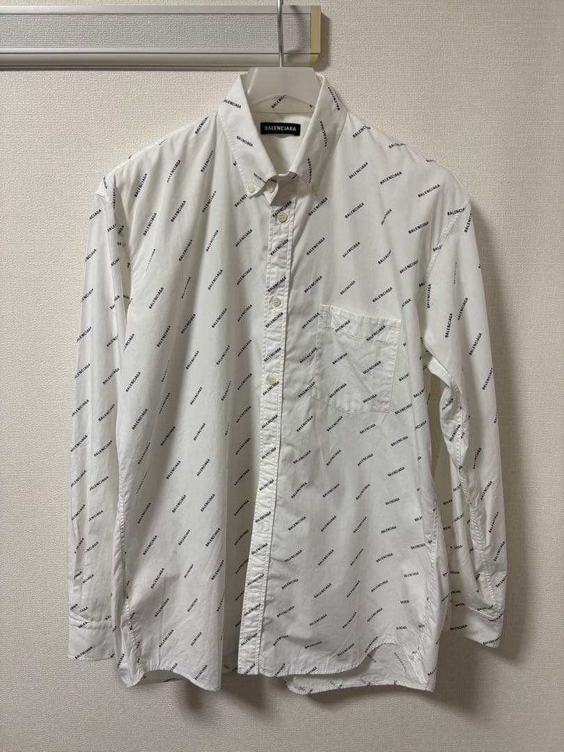 BALENCIAGA ロゴプリント長袖シャツ　サイズ38