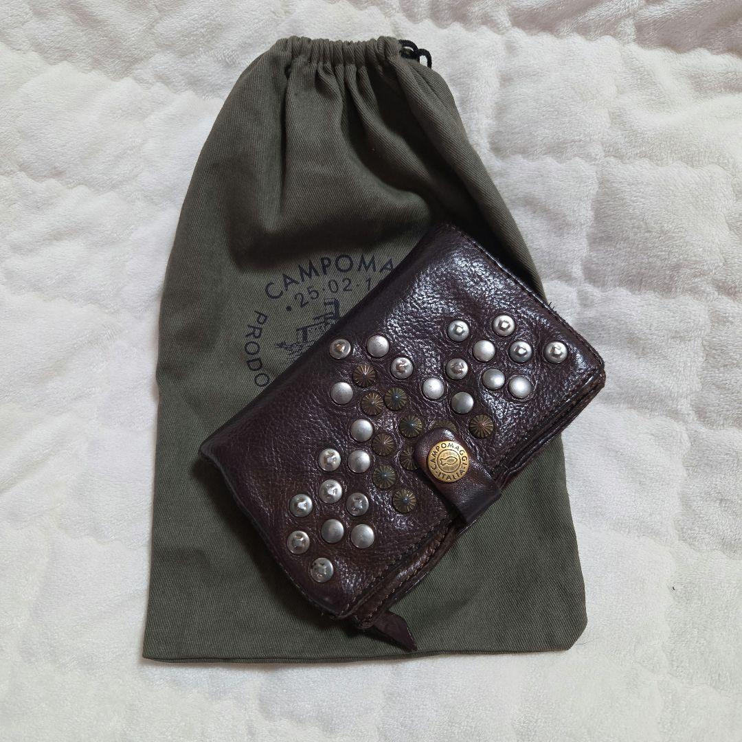 CAMPOMAGGI　二つ折り革財布　スタッズ　イタリア製