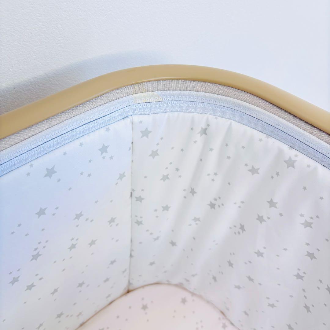 【美品】HZDMJ ベビーベッド　ベージュ　折り畳み 添い寝　ベッド