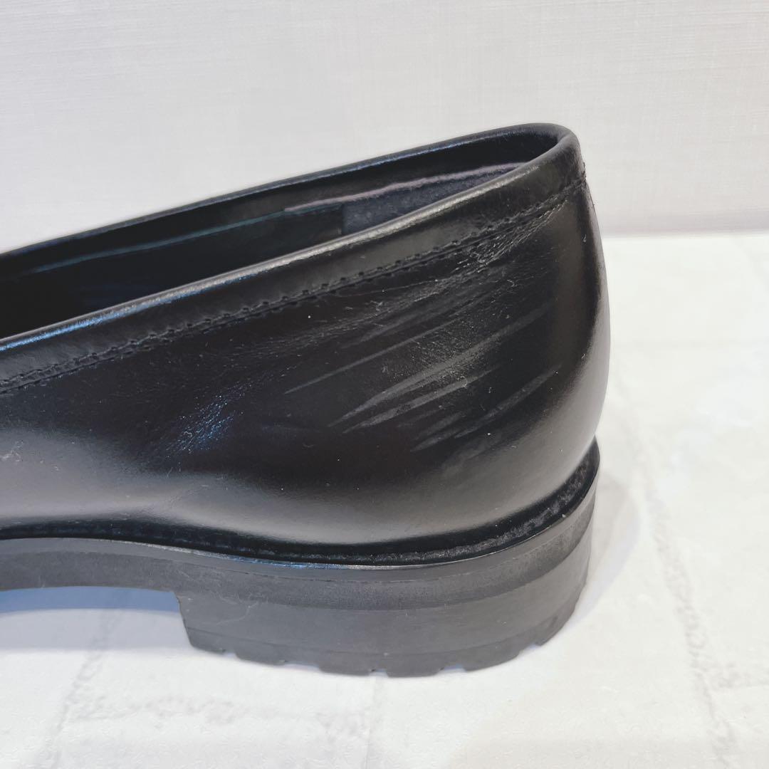 Luca Grossi ルカ グロッシ ローファー レザー 黒 38 イタリア製