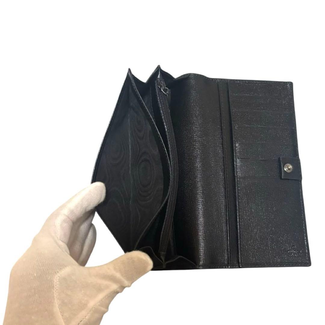 美品　人気　グッチ　長財布　レザー　ブラック　G金具　ユニセックス