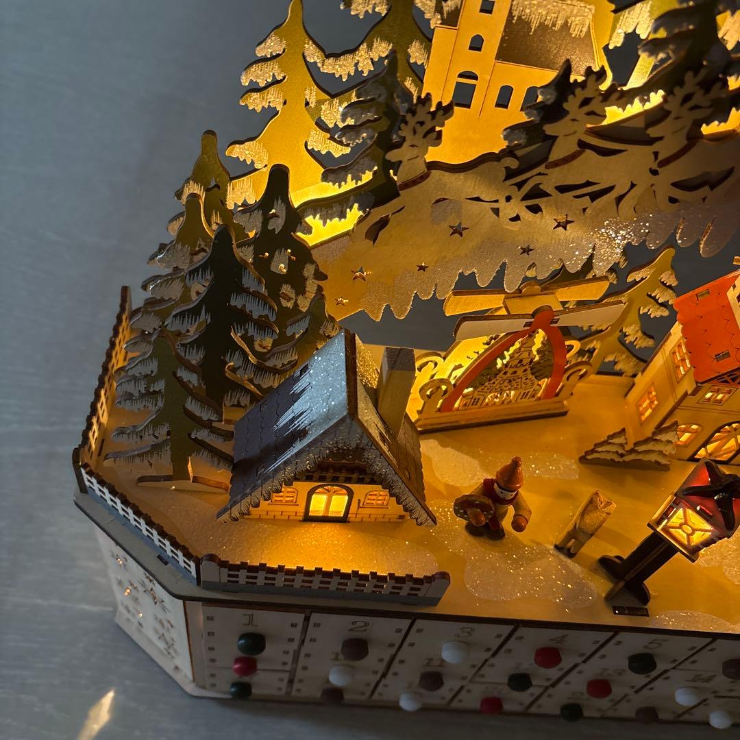 木製クリスマスLEDアドベントカレンダー