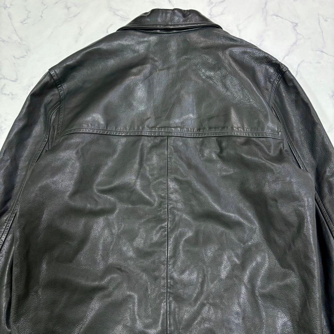 美品 COACH レザーコート XL フルグレインレザー ライナー取外し可 黒