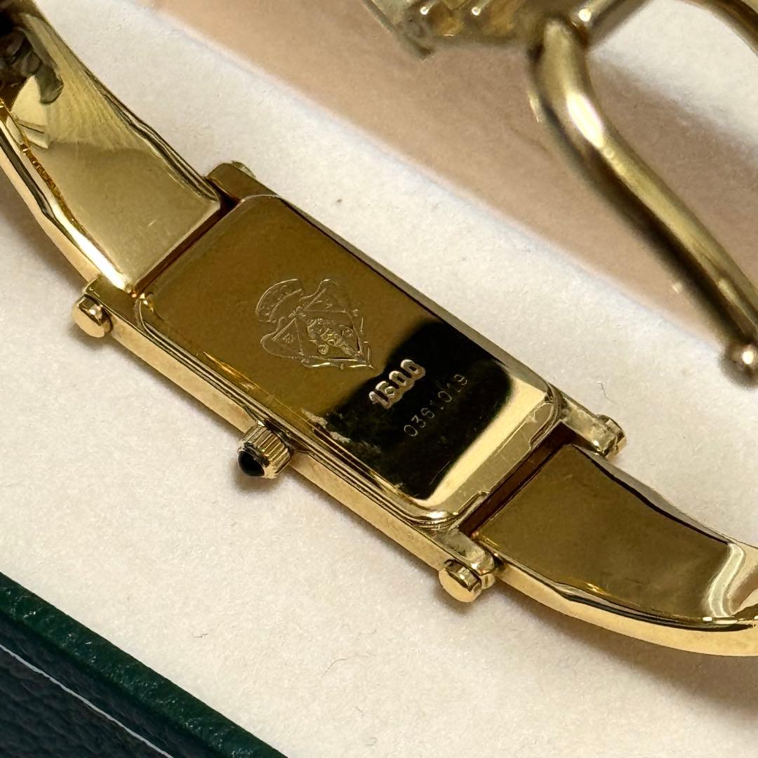 稼働品 1996年 GUCCI 1500L ゴールドブラック バングルウォッチ