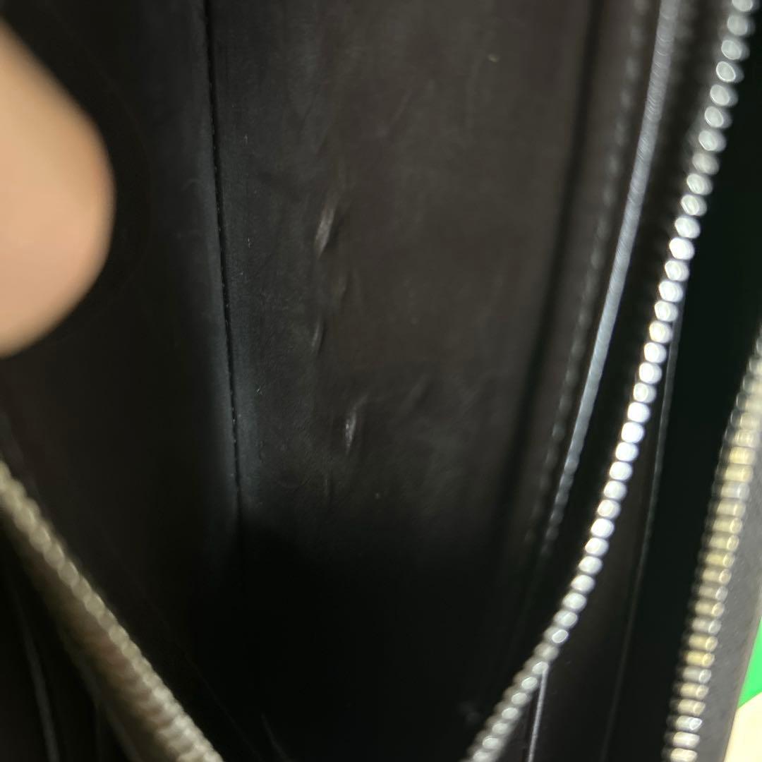 BOTTEGA VENETA長財布 ラウンドファスナーブラックホワイト