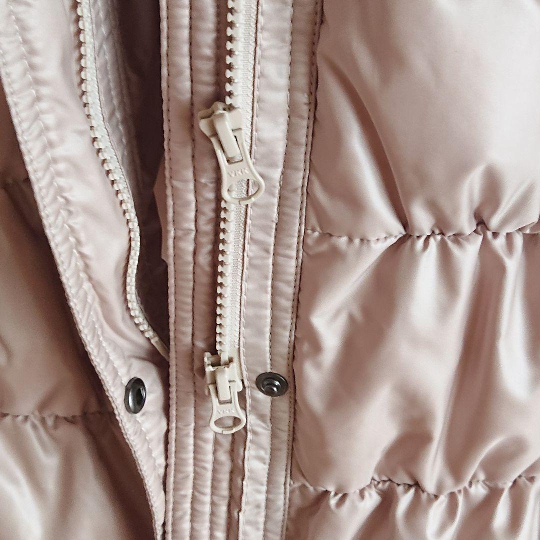 ベニーバードブルーフォックス衿付裾ギャザーダウンコート13号(ベージュ)