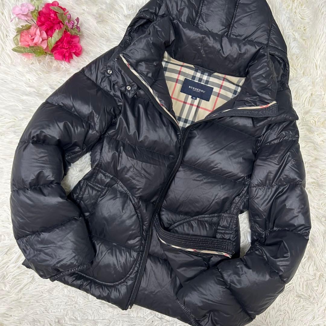 【極美品/L】バーバリーロンドン ダウンジャケット メガノバチェック 黒