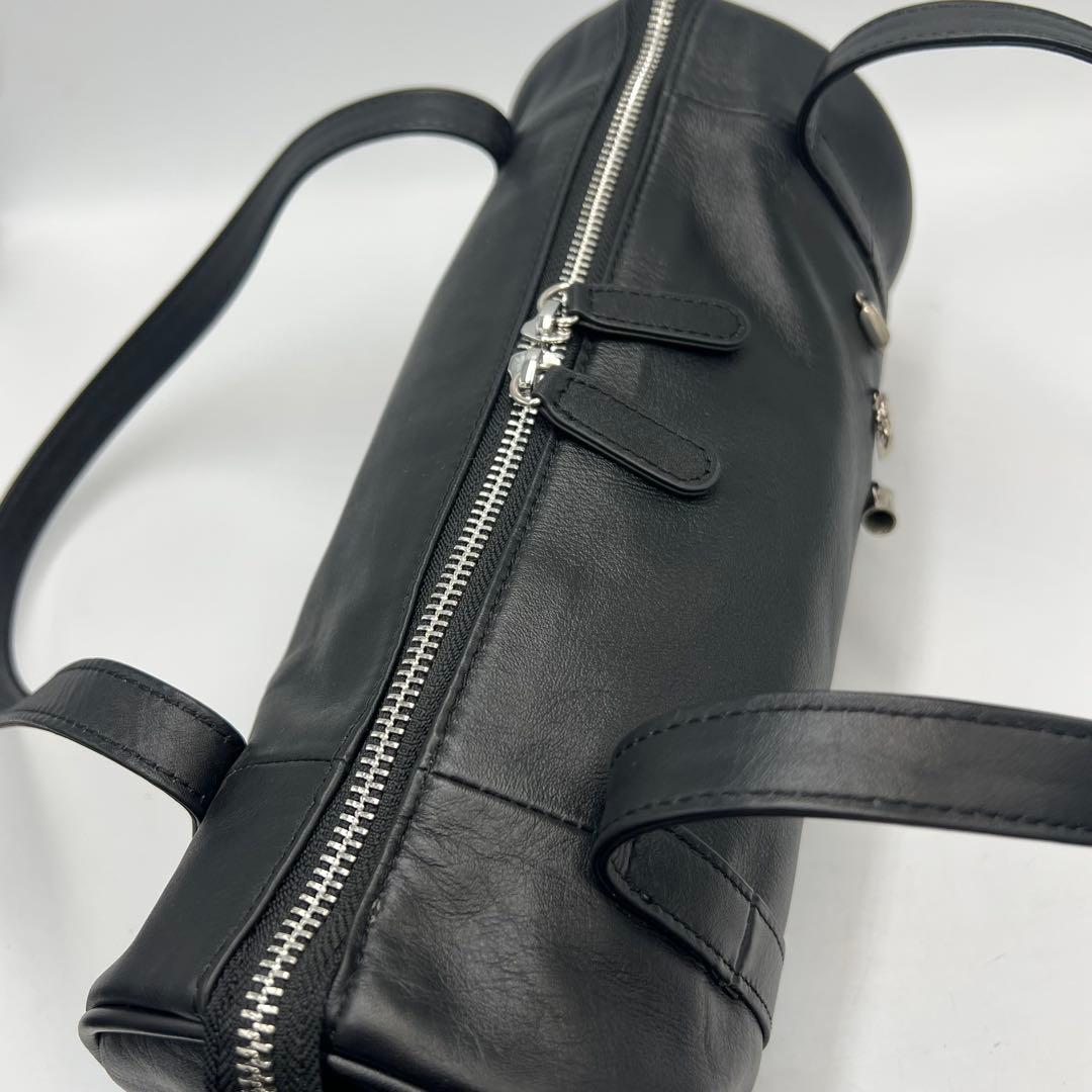 ear PAPILLONNER カフェチャーム付き円柱バック　ブラック　極美品