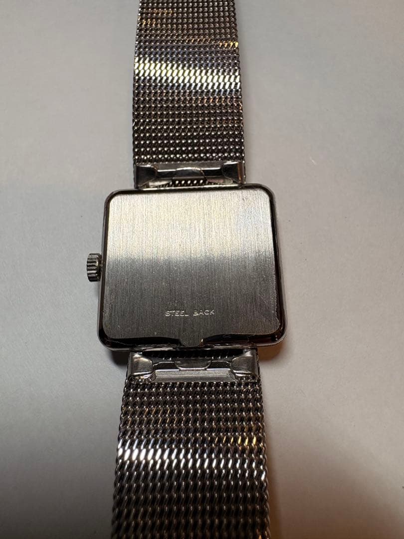 OMEGA DE VILLE スクエア型 手巻き式時計 シルバー　メッシュ