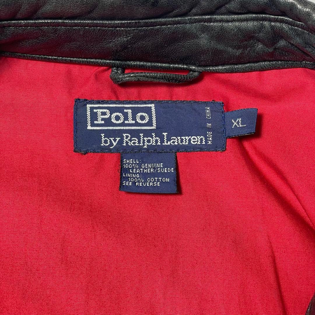 り*す様 【極上】90s 00s ラルフローレン レザージャケット ポニー無し