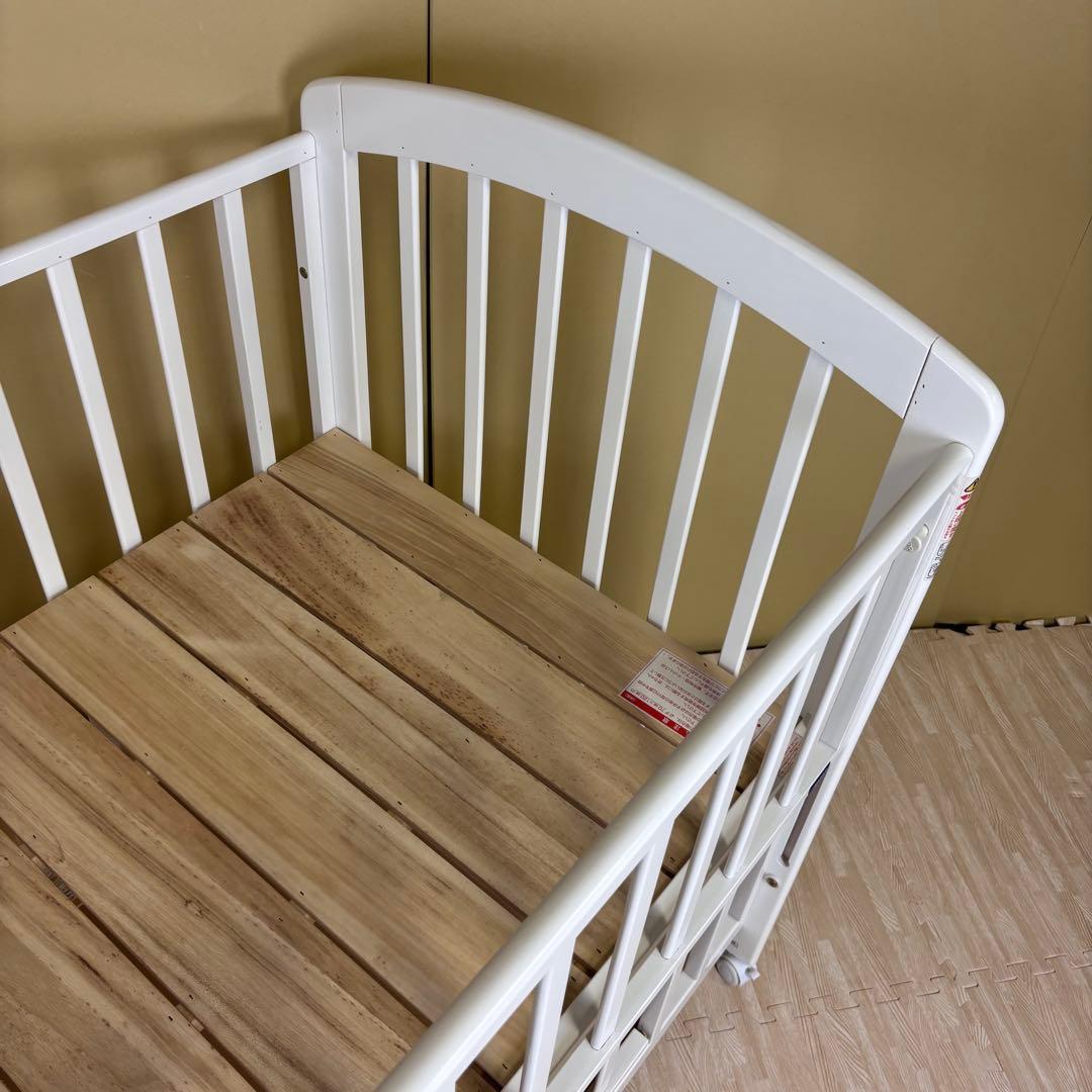 ☆除菌清掃済☆カトージ　立ちベッド4ポジション　ホワイト　すのこ床板　ハイタイプ