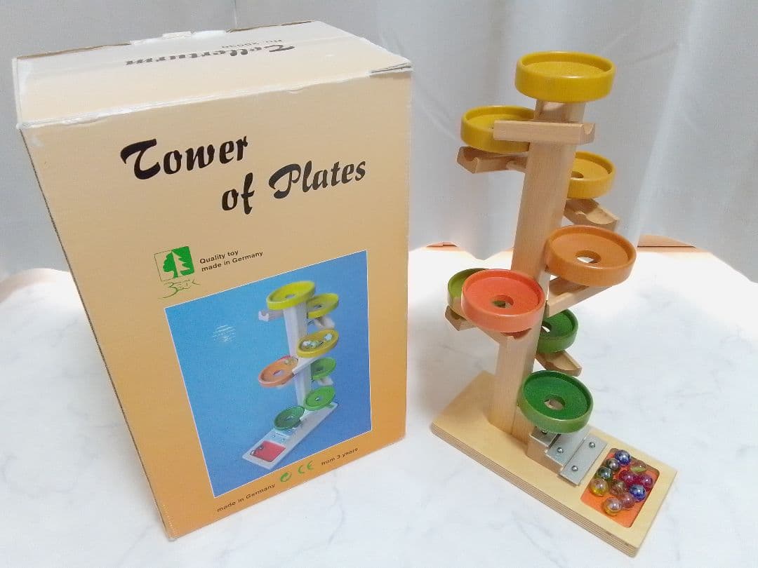☆美品☆ BECK ベック社 トレイクーゲルタワー 木製 ビー玉 スロープトイ