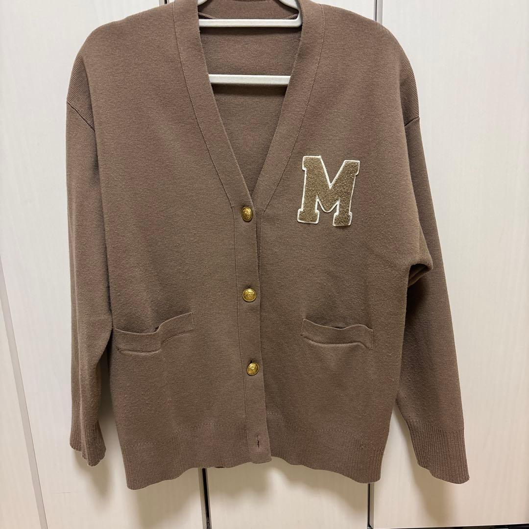 mila owen アップリケデザイン金釦Vネック ニットカーディガン