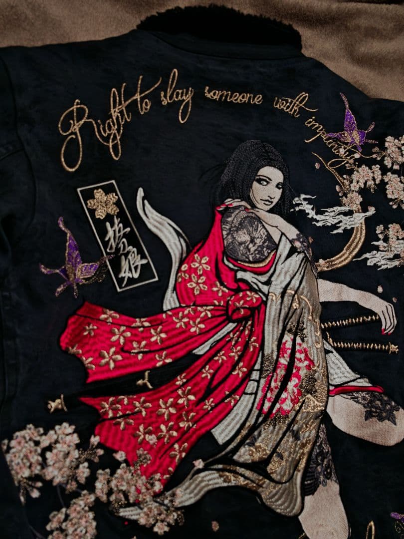 Divine Gジャン スカジャン 和風ジャケット 芸者 vintage 縫取