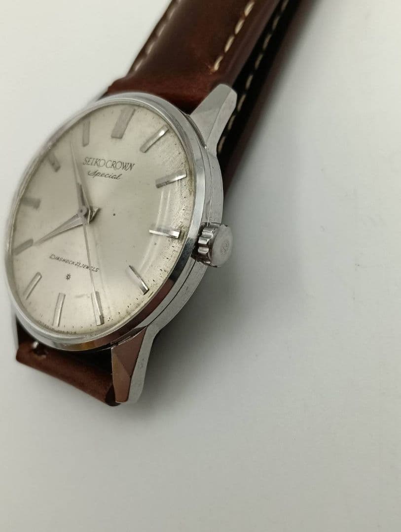 SEIKO SPECIAL　CROWN 手巻き時計 シルバー文字盤