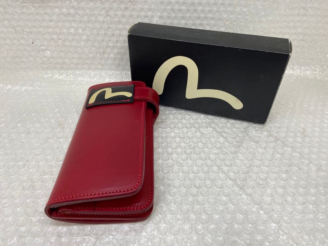 ⚫︎ エヴィス　EVIUS ど根性　ウォレット　カモメ レッド レザー