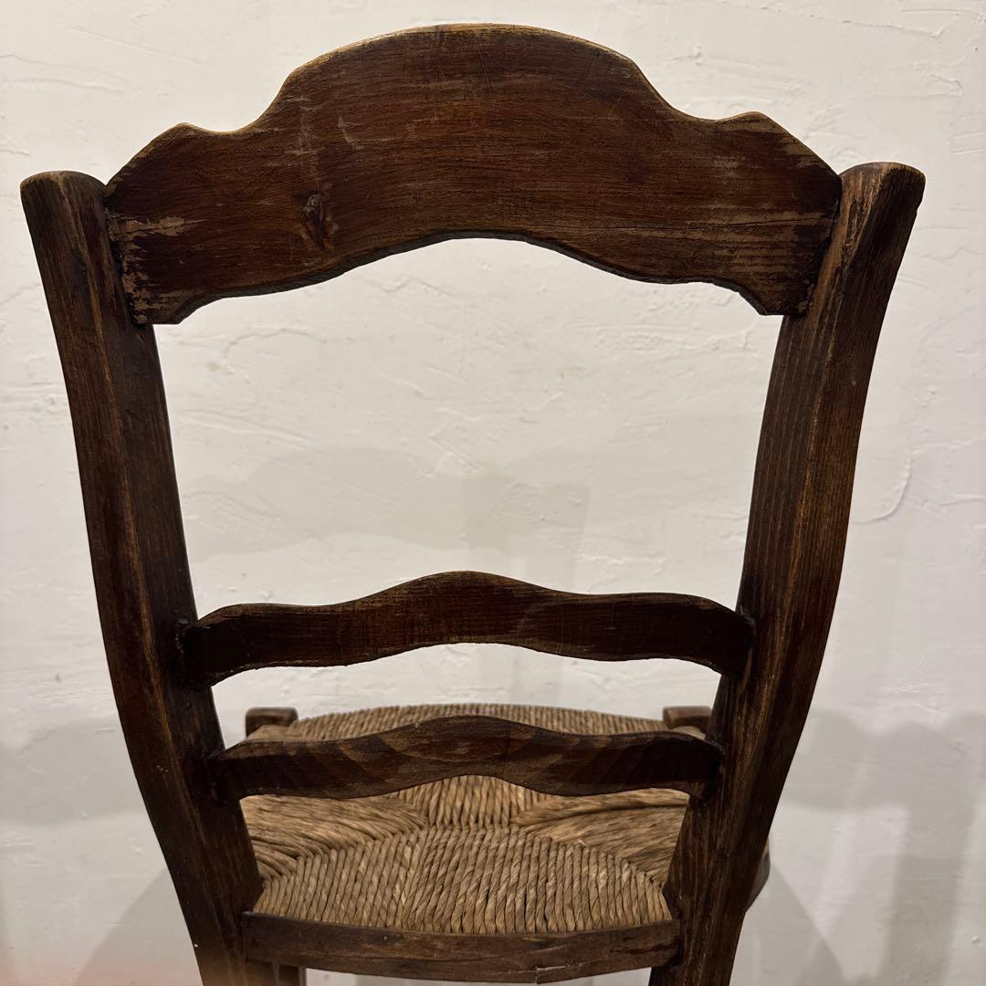 ビンテージ　チェア　藁座面　フランス