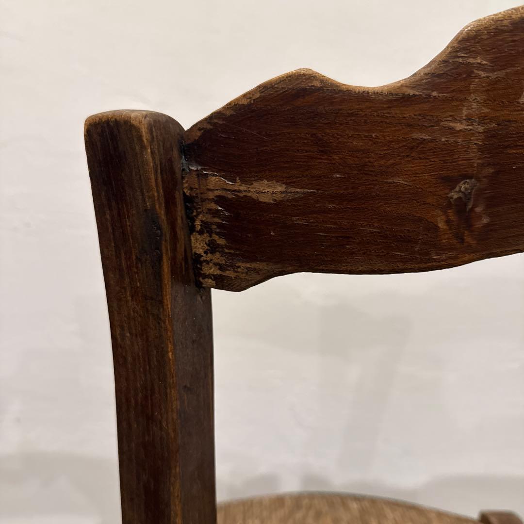 ビンテージ　チェア　藁座面　フランス