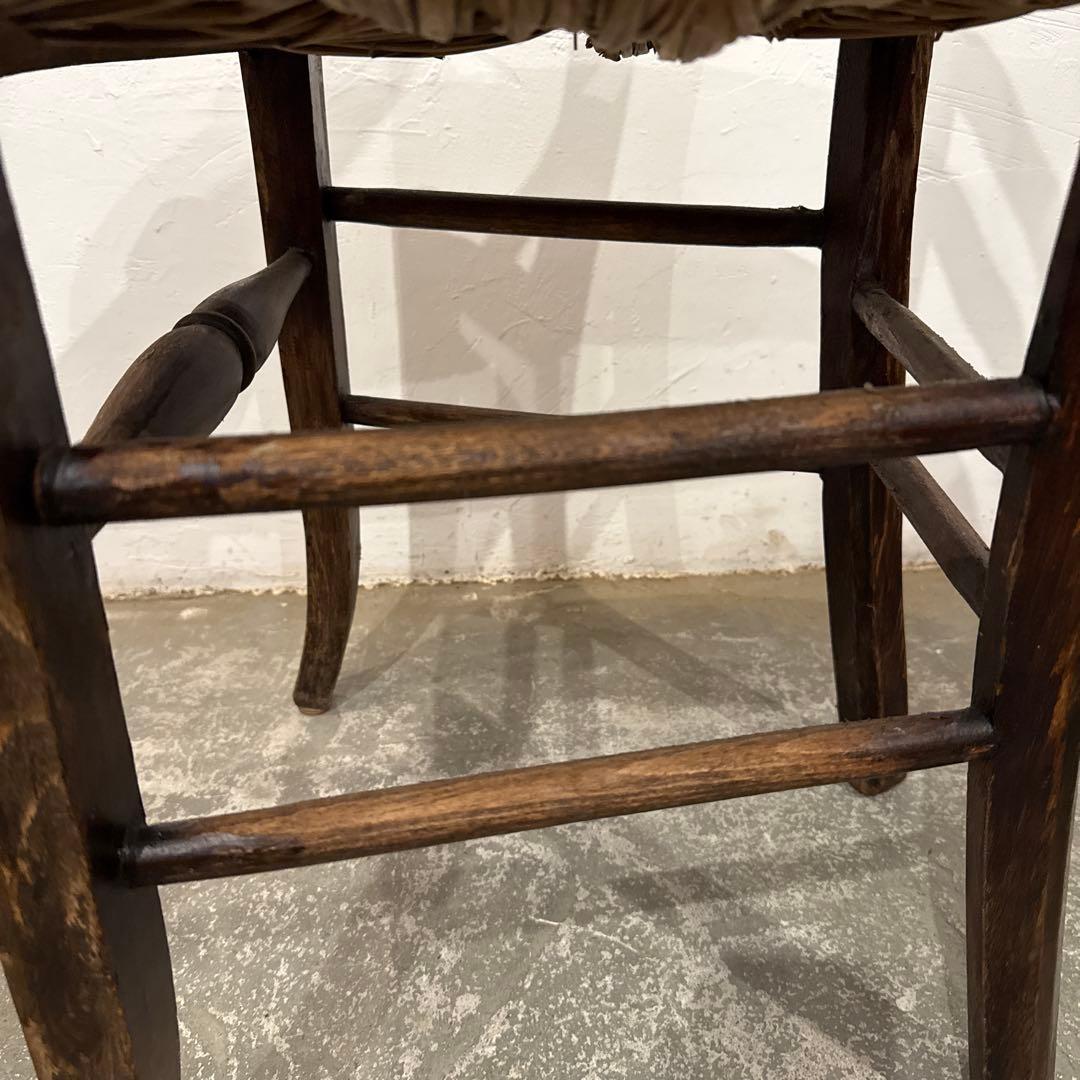 ビンテージ　チェア　藁座面　フランス