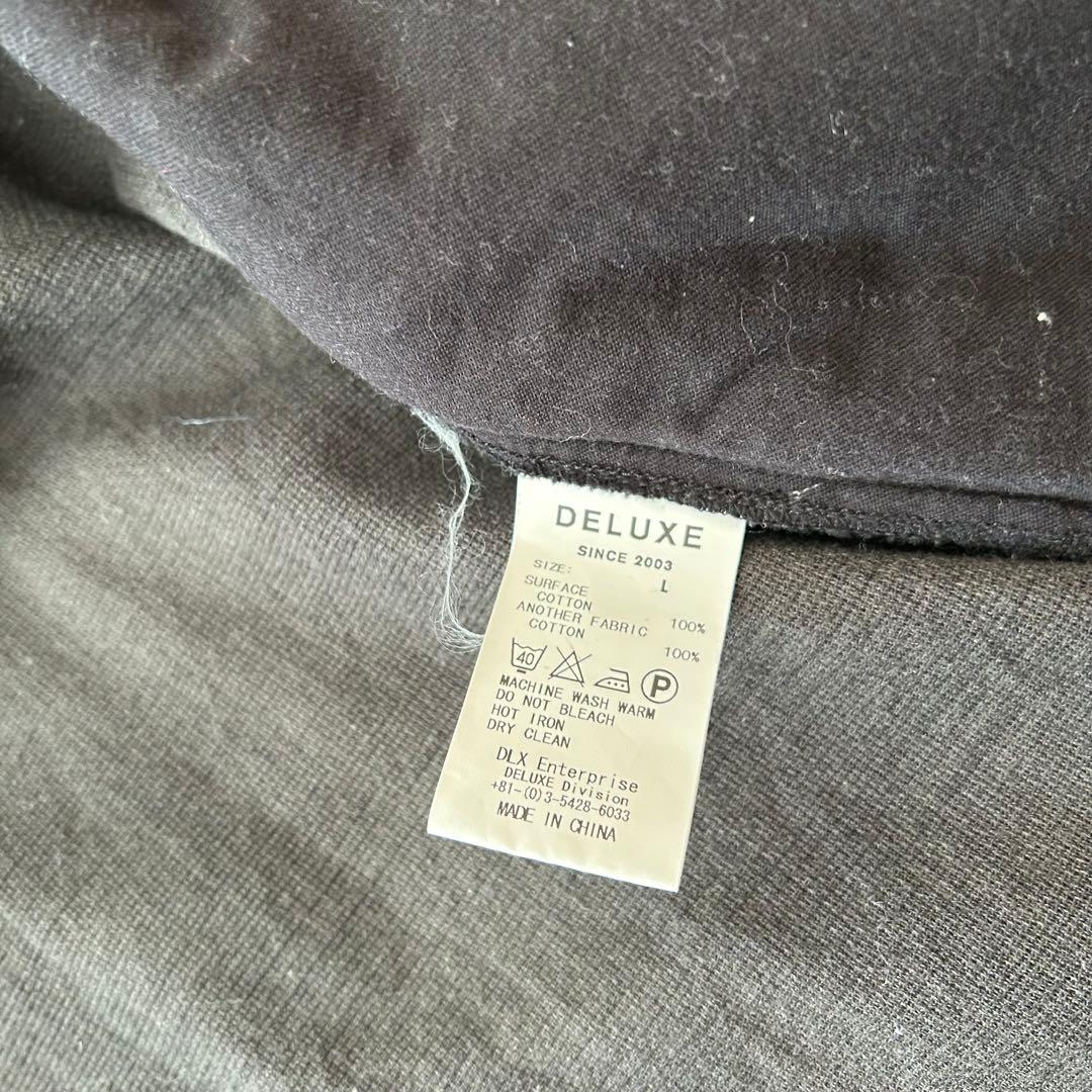 DELUXE デラックス オンブレチェックシャツ 長袖 黒 L サイドポケット