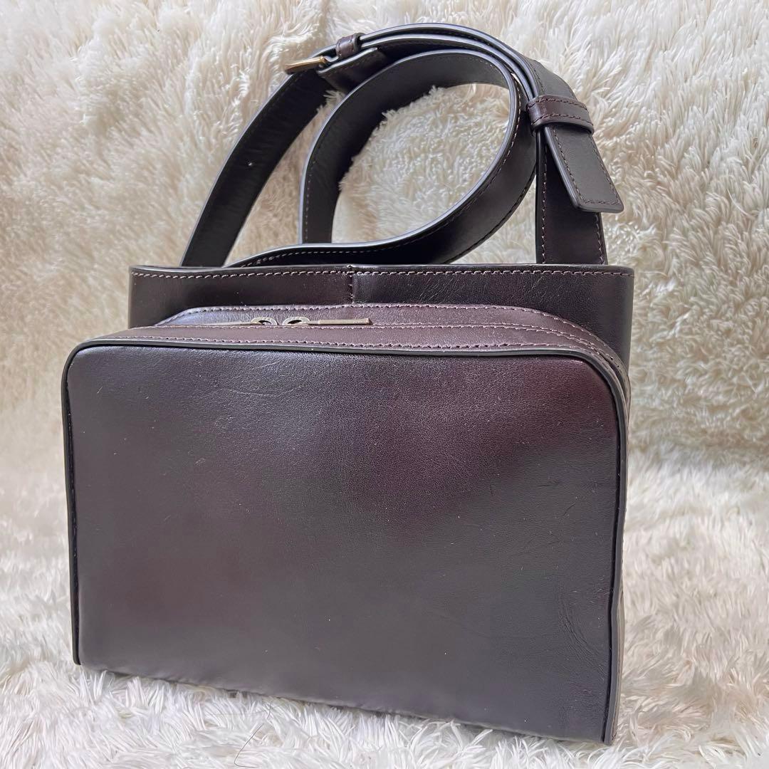 マザーハウス アンティークソラ2 ダークブラウン　ショルダーバッグ　ボディバッグ