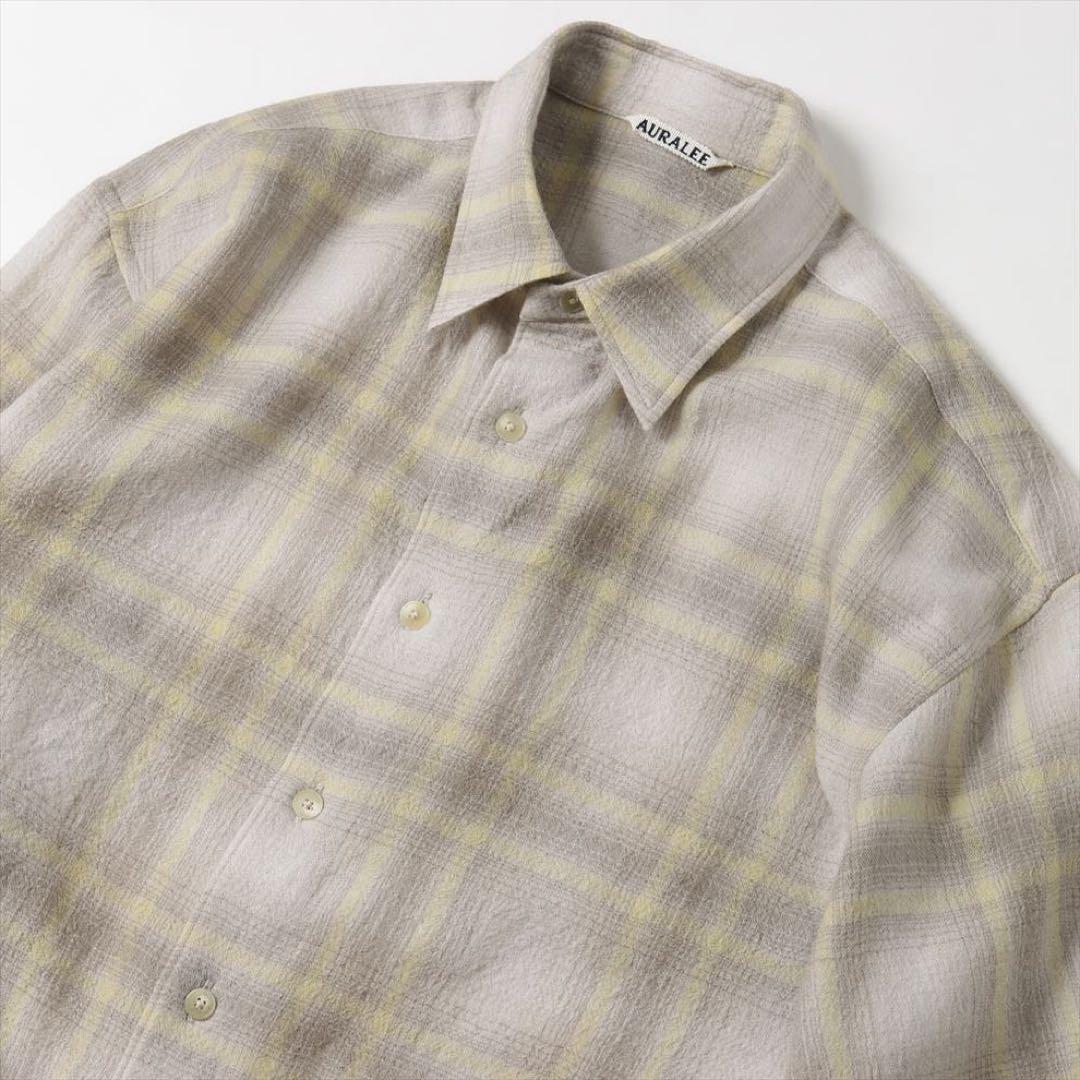 トップス AURALEE AIRY WOOL CHECK SHIRT