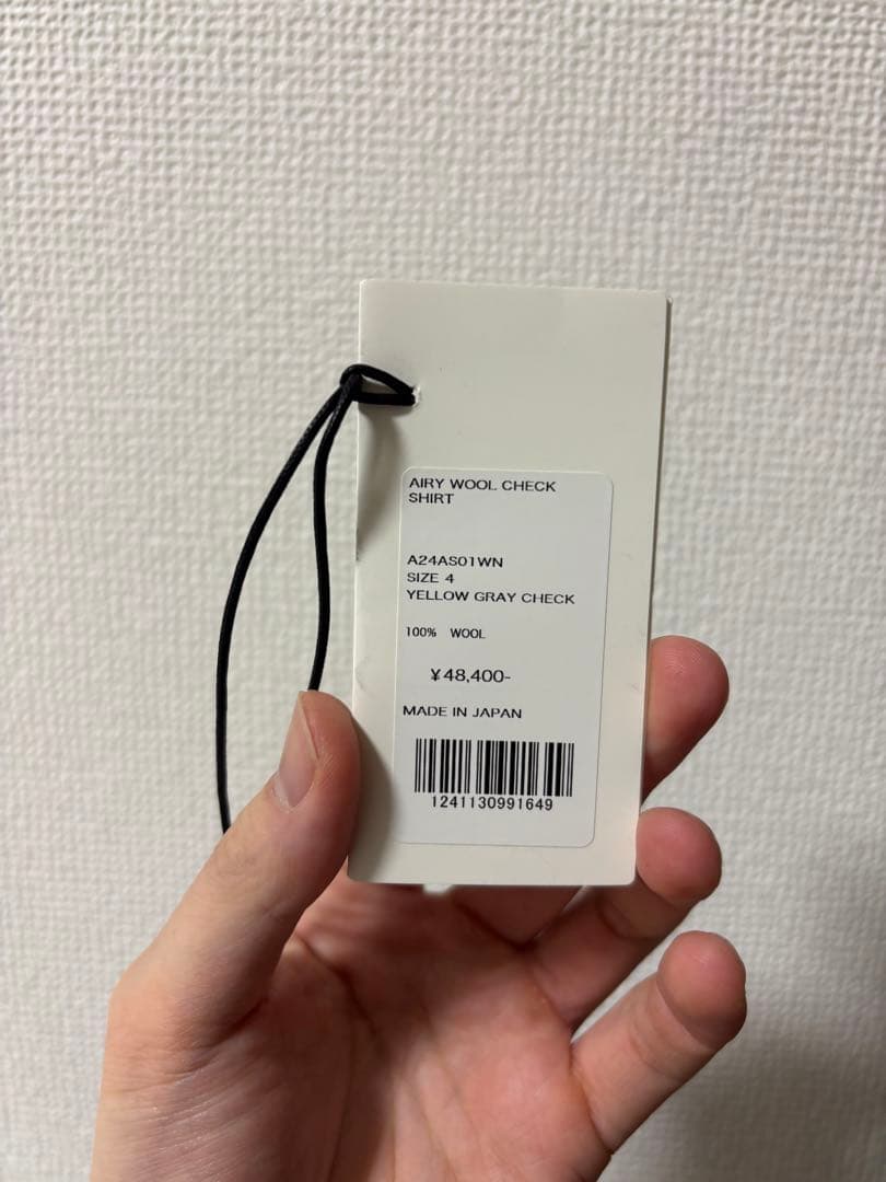 トップス AURALEE AIRY WOOL CHECK SHIRT